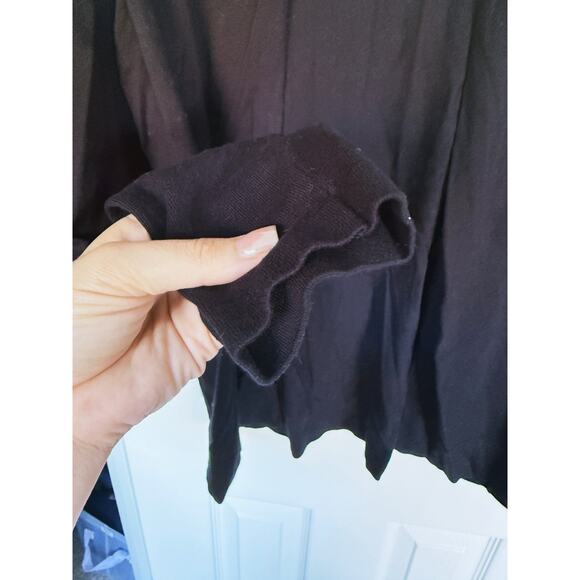 Les Essentiels de Monoprix Black Open Front Cardigan Large Minimal Quiet Luxury - Picture 4 of 6